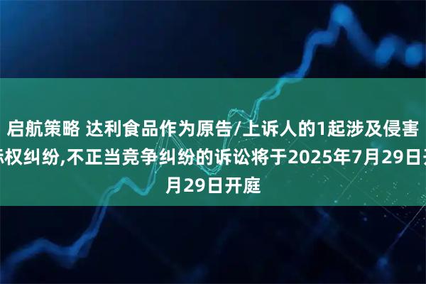 启航策略 达利食品作为原告/上诉人的1起涉及侵害商标权纠纷,不正当竞争纠纷的诉讼将于2025年7月29日开庭